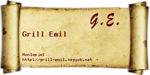 Grill Emil névjegykártya